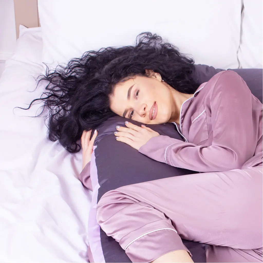 Подушка MirSon для вагітних і відпочинку Delicate Satin №8030 U-подібна Lupine (2200006178682) - фото 4