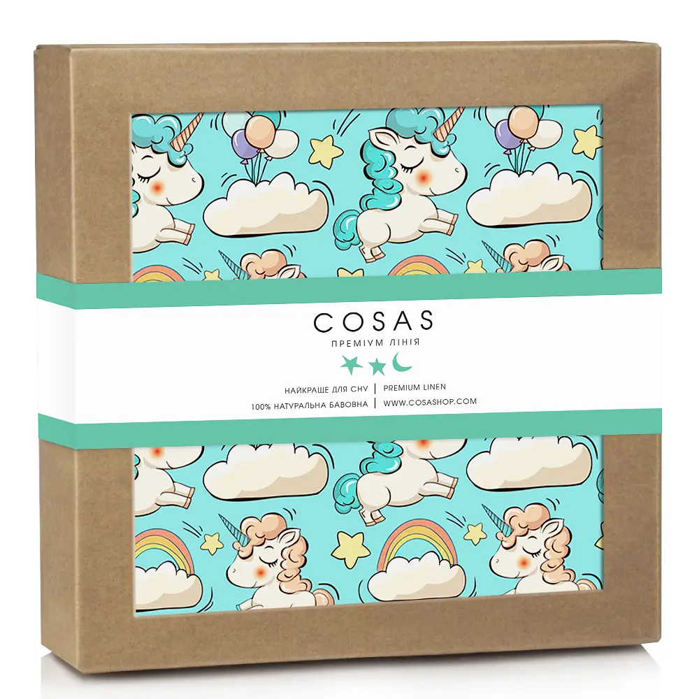 Багаторазова непромокаюча пелюшка 70х120 MINT UNICORN COSAS (4822052024409)