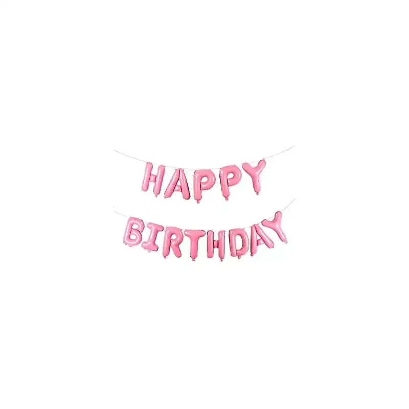 Куля Happy Birthday рожева (40см висота букви)/ 0007-187