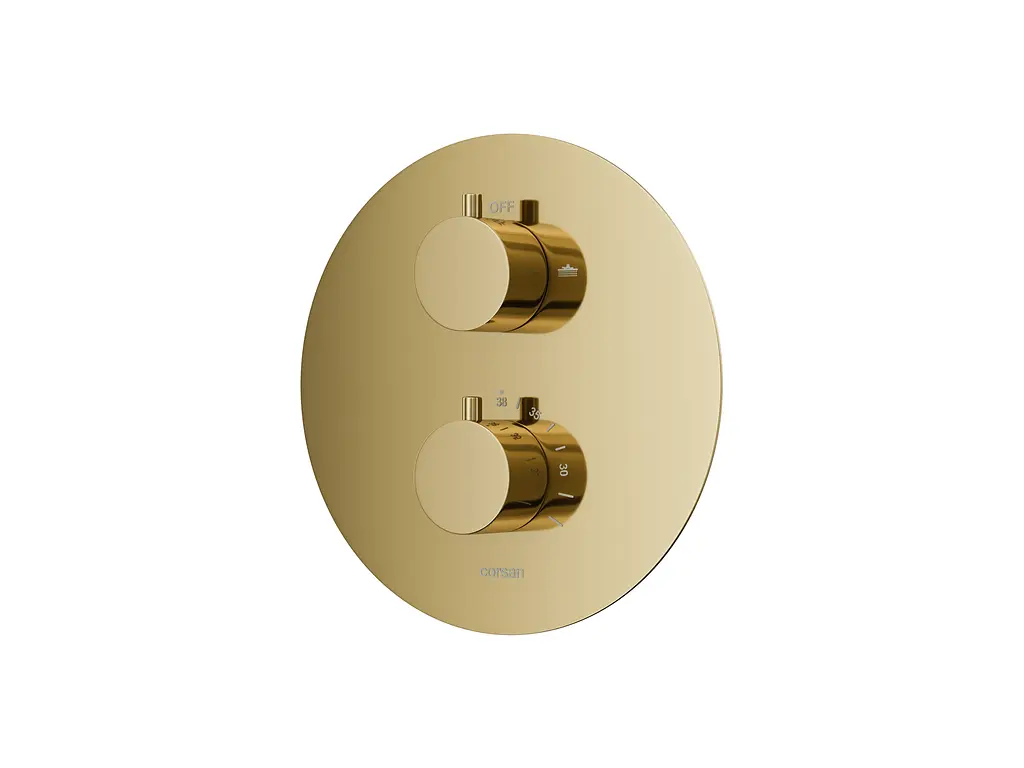 Душова система прихованого монтажу Corsan Lugo gold + BOX з термостатом Z03TGL, Золотий - фото 3