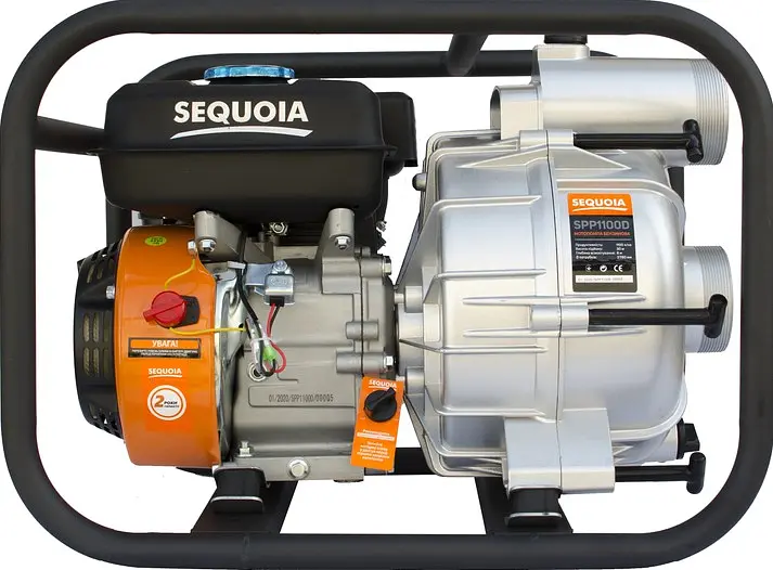 Мотопомпа бензинова Sequoia для чистої та брудної води SPP1100D - фото 2