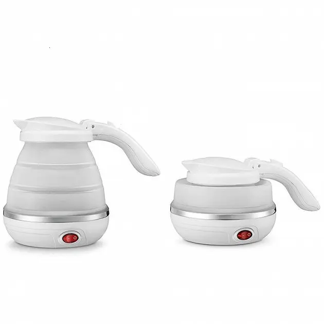 Дорожній чайник силіконовий складаний дисковий 0.75л 700Вт 220В Foldable Travel Kettle білий - фото 8