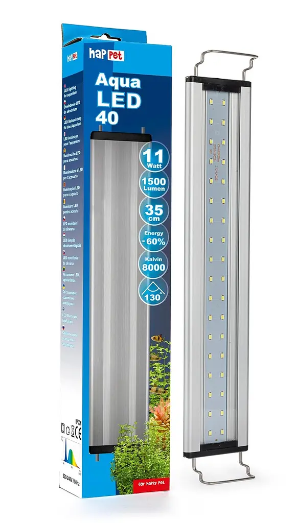 Регульована за шириною лампа AquaLED, 14W, 46 см Happet, (LB18)