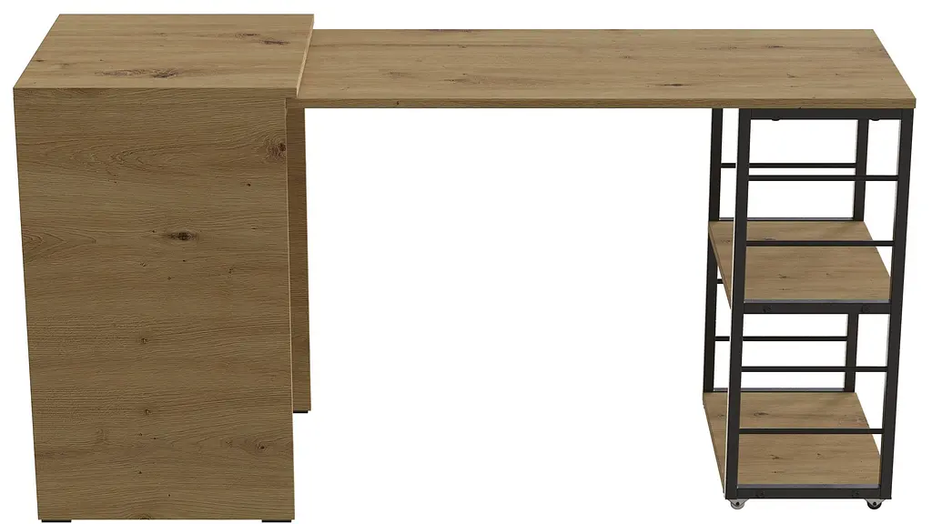 Стіл-тумба трансформер Смарт 2/2 Ferrum-decor 750x1450x600 Чорний метал ДСП Дуб Артизан 16 мм (FRD-105107) - фото 7