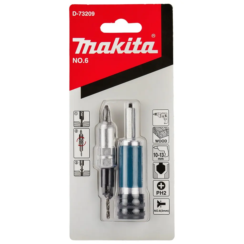 Бітотримач зі свердлом 2-в-1 Makita Quad Driver D-73209