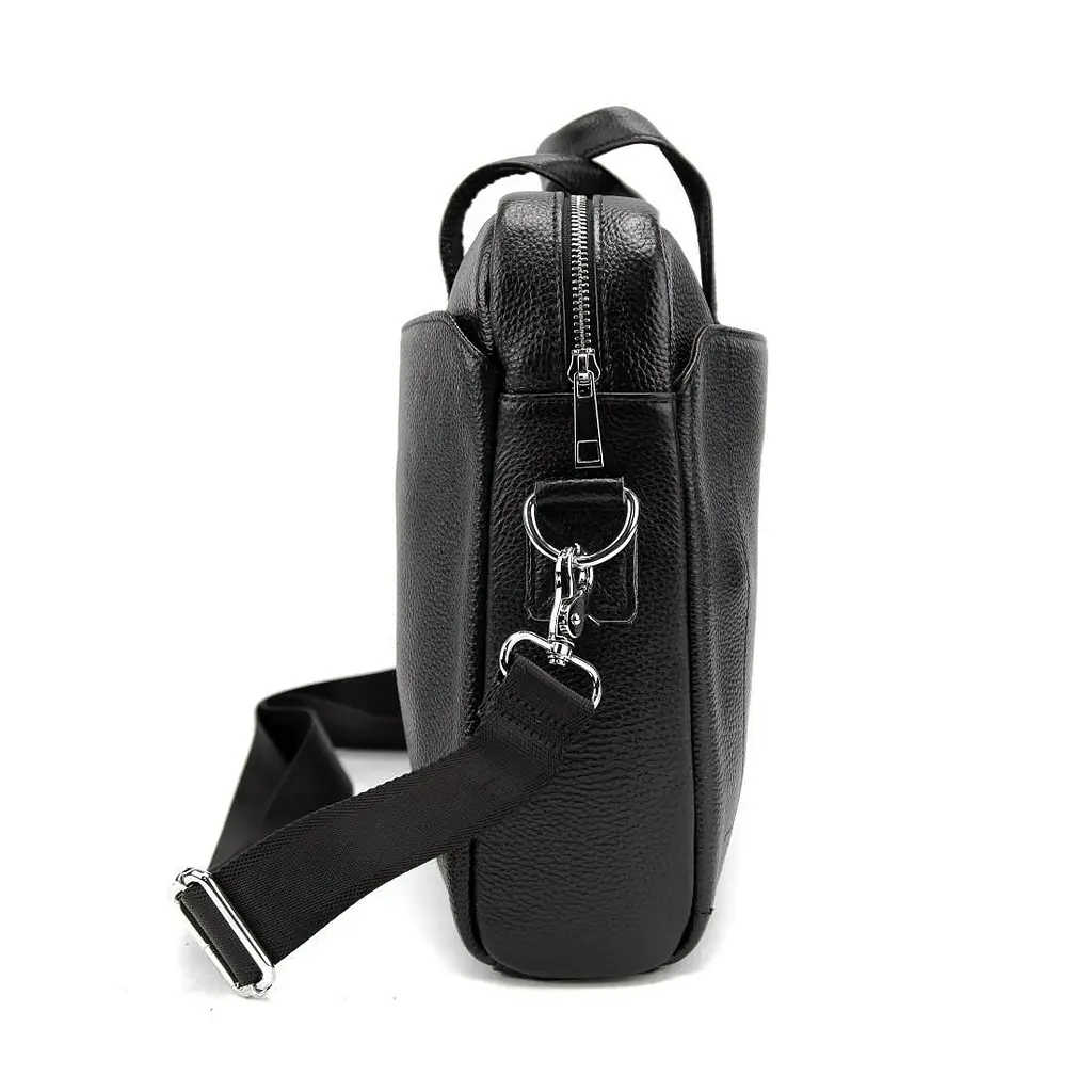 Ділова чоловіча шкіряна сумка Tiding Bag M56-1111A чорна - фото 3