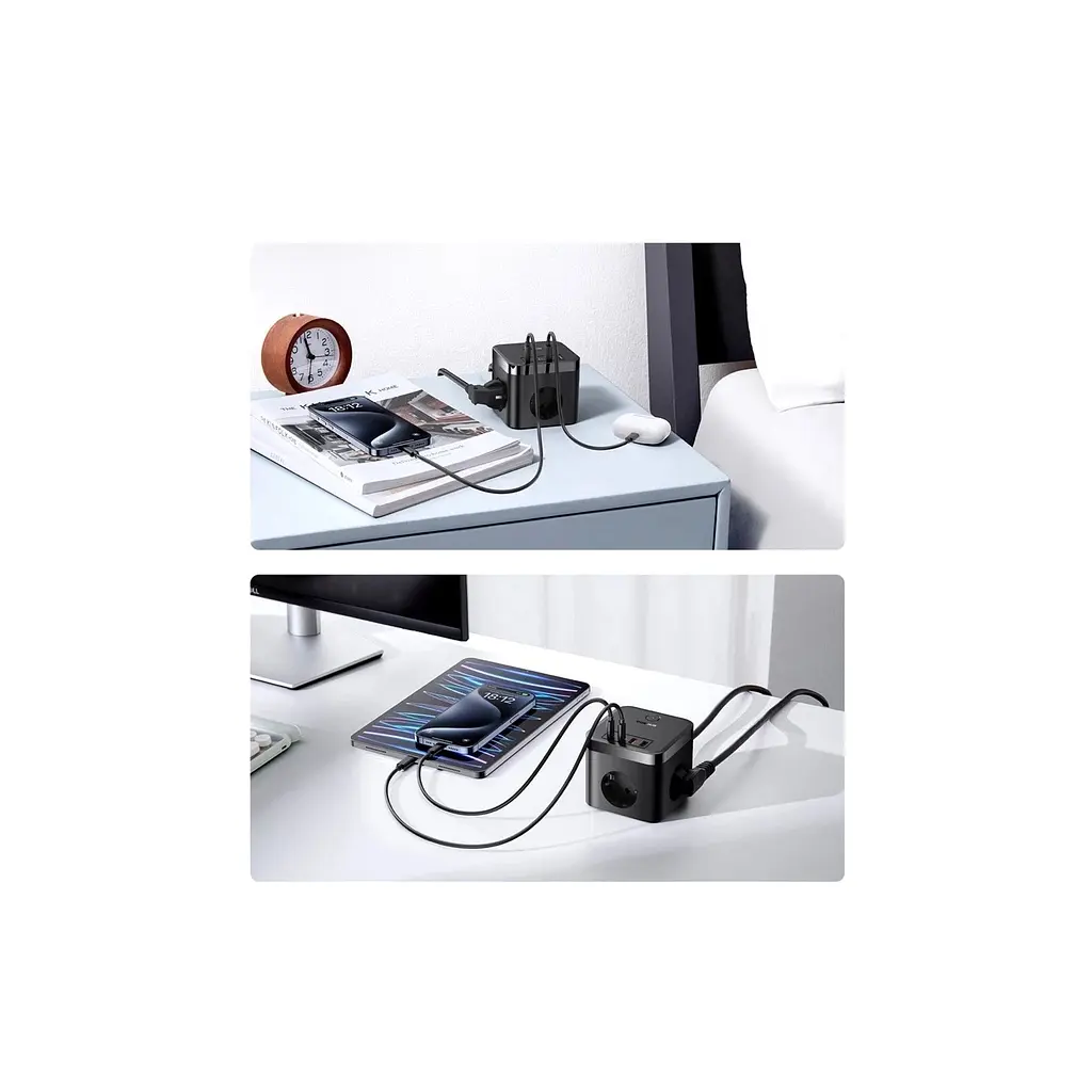 Мережевий фільтр живлення Baseus PowerCombo Cube Power Strip (E00066400117-00) - фото 10