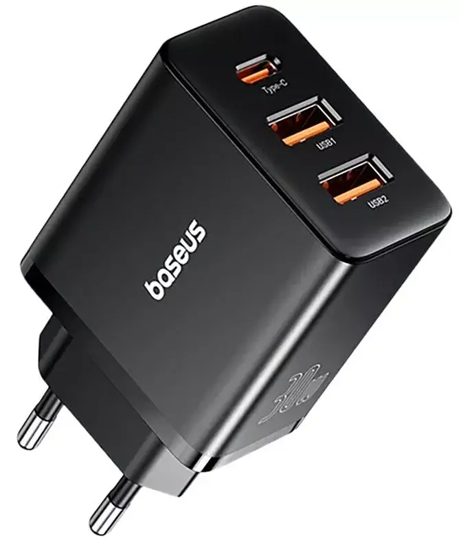 Мережевий зарядний пристрій Baseus Cube Fast Charger 2 USB+Type-C 30 W P10111402113-00 Black - фото 2