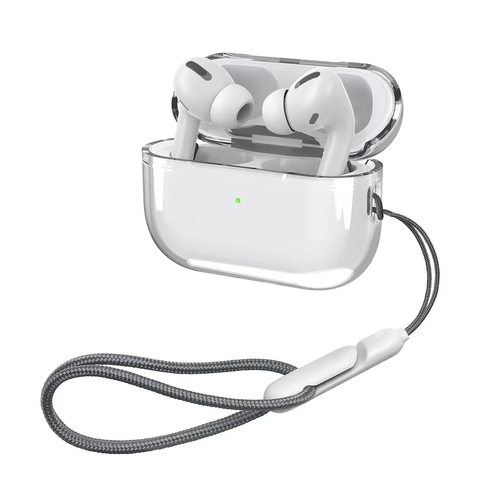 Чохол для навушників Apple AirPods Pro 2 2022, прозорий, Air, термополіуретан (TPU), протиударний, захист від подряпин, пилу і ударів, футляр з карабіном для кріплення, точні вирізи для доступу до роз"ємів, ArmorStandart (ARM82560) - фото 2