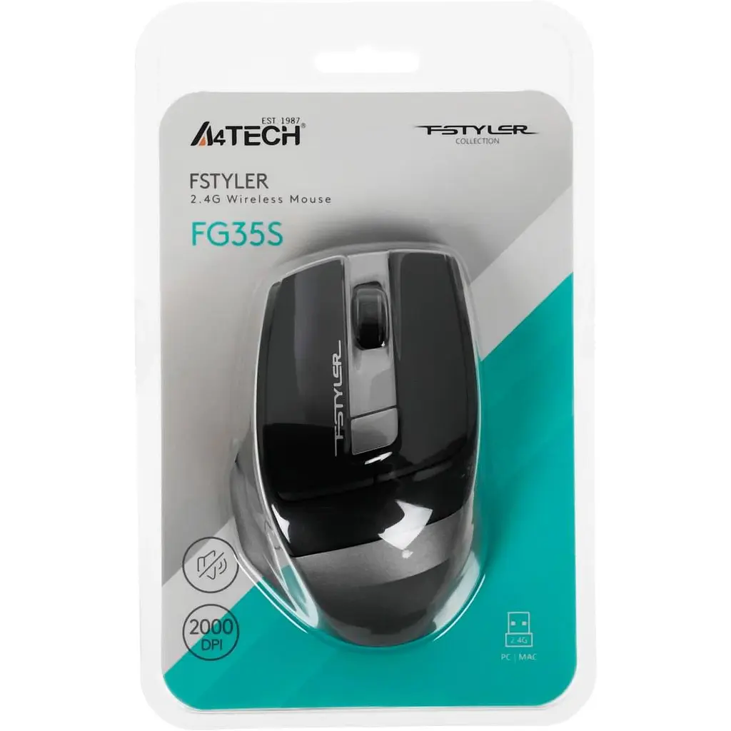 Миша A4Tech Fstyler FG35S Silence Grey (FG35S (Grey)) - фото 11
