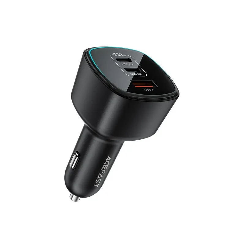 Автомобільний зарядний пристрій ACEFAST B18 200W(2USB-C+USB-A)fast car charger Чорний