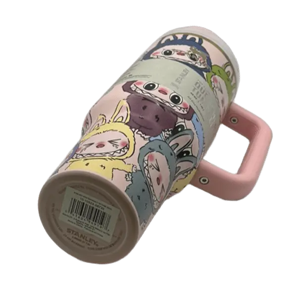 Термос термочашка Stanley Quencher H2.0 Tumbler з нержавіючої сталі 1,18 л Labubu Cup Gift Box Style KT8005203 - фото 5