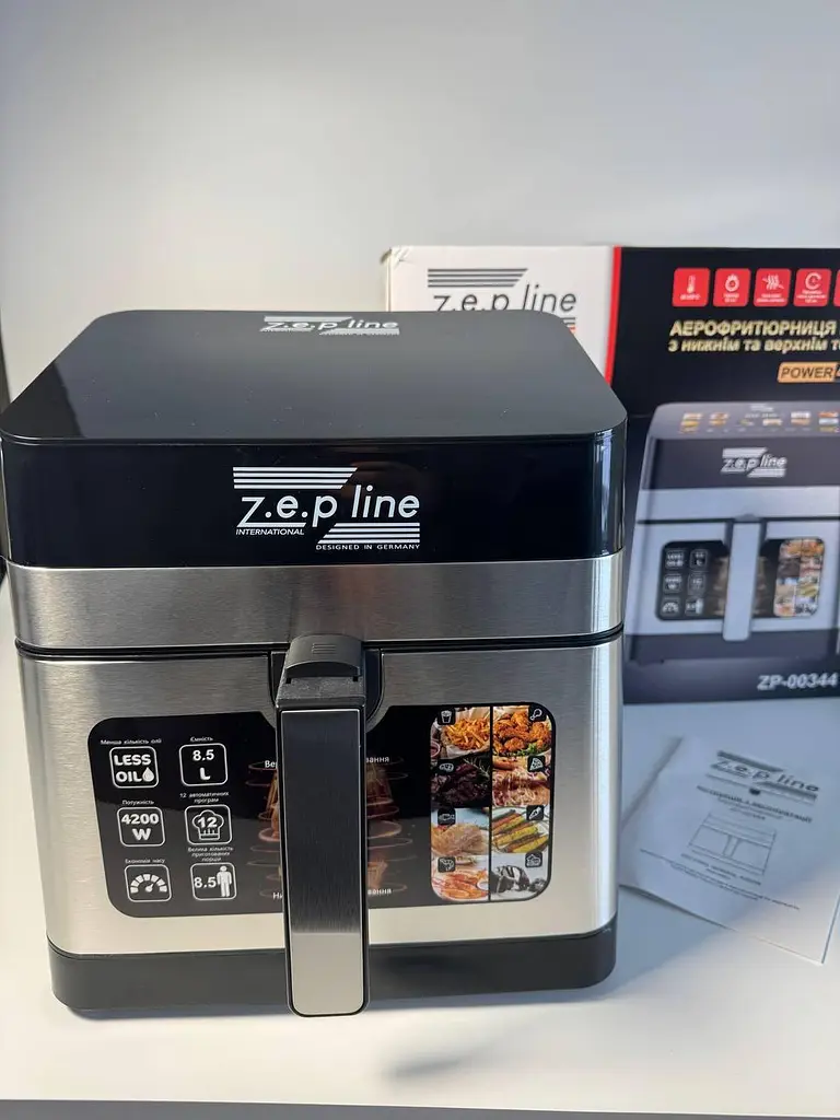 Багатофункціональна аерофритюрниця Zepline ZP-00344 зі знімним кошиком, 12 програм, 4200 Вт, 13 л - фото 5
