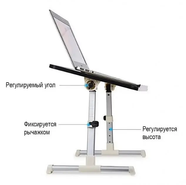 Столик для ноутбука Laptop Desk Ergonomic A8 - фото 6