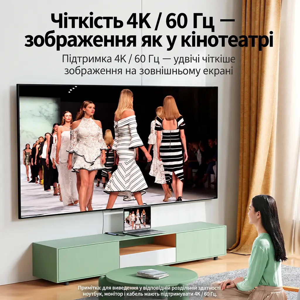 USB-C хаб UGREEN CM478 док-станція вихід HDMI до 4K 60 Гц 1 порт USB-A 3.0 та 2 порти USB-A 2.0 вхід живлення USB-C PD 3.0 до 100 Вт із наскрізним заряджанням для HDMI та заряджання потрібен порт комп’ютера USB-C з відеовиходом і прийманням живлення PD без встановлення драйверів для Windows/macOS/Linux для iPad з USB-C вбудований кабель в обплетенні довжина кабелю приблизно 20 см космічний сірий (35178) - фото 5