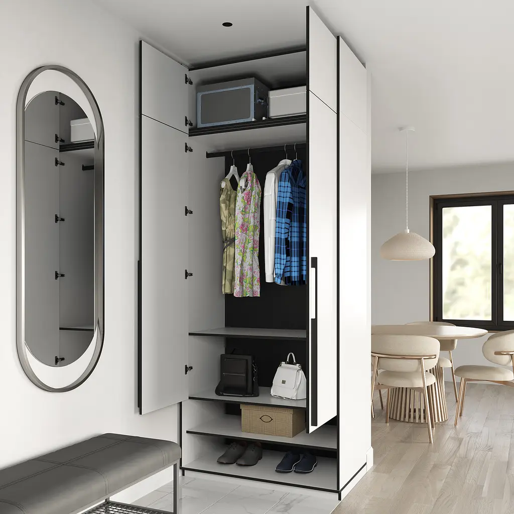 Шафа для одягу Flamecame зі штангою на 2 двері у передпокій FR-04 Аппалачі - фото 4