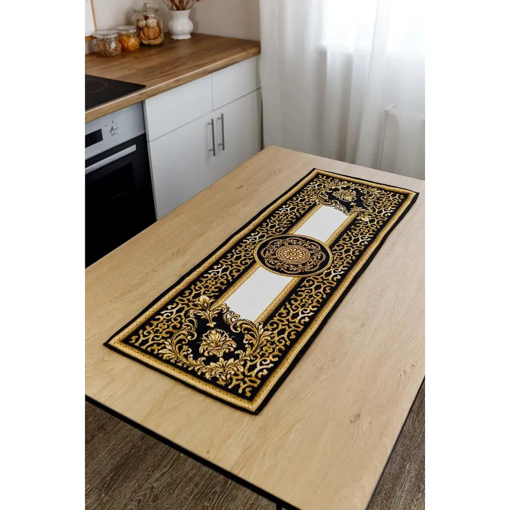 Ранер Прованс Baroque 140х40 см чорний з золотим (25440) - фото 2