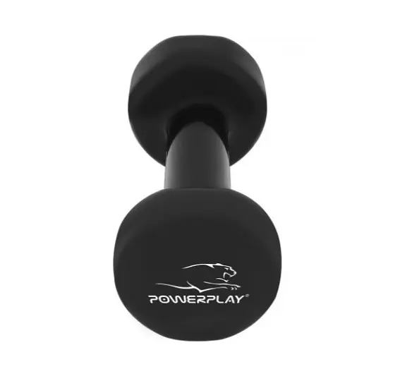 Гантель виниловая PowerPlay 2 кг PP_4121 Черная 1 шт (PP_4121_2kg) - фото 4