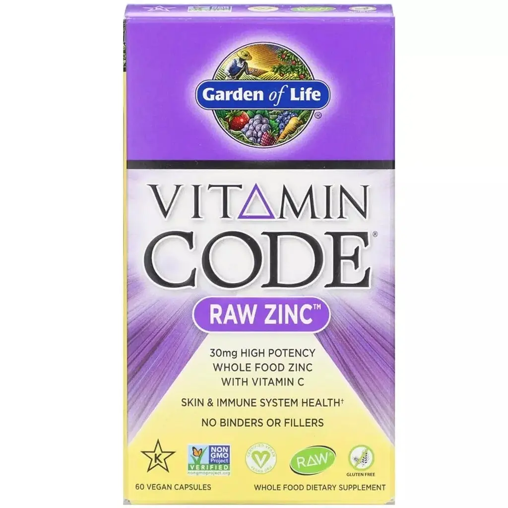 Сирий цинк Garden of Life RAW Zinc 60 веганських капсул - фото 2