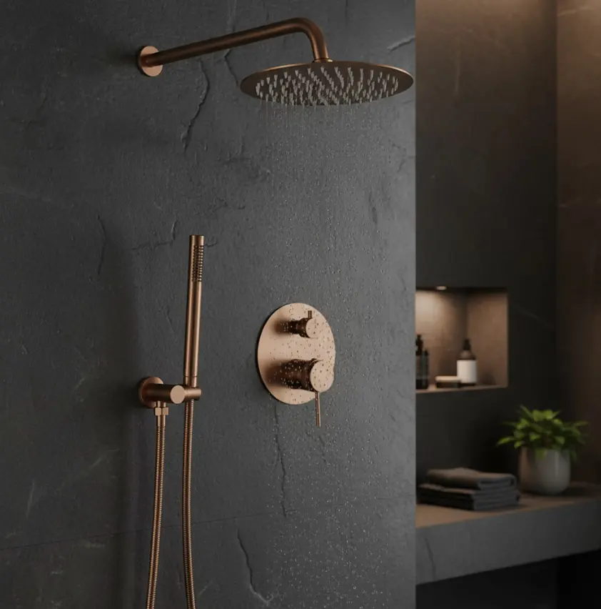 Душова система прихованого монтажу Rea Lungo Grip + Box brushed copper REA-P5651 - фото 2