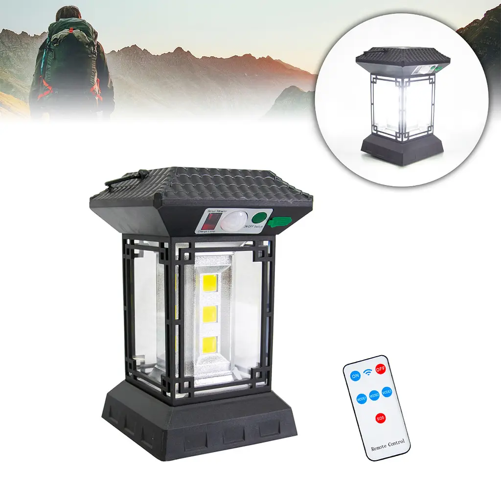 Кемпинговый фонарь на солнечной батарее переносной светильник с пультом Solar Powered Lamp CL-T60 - фото 2