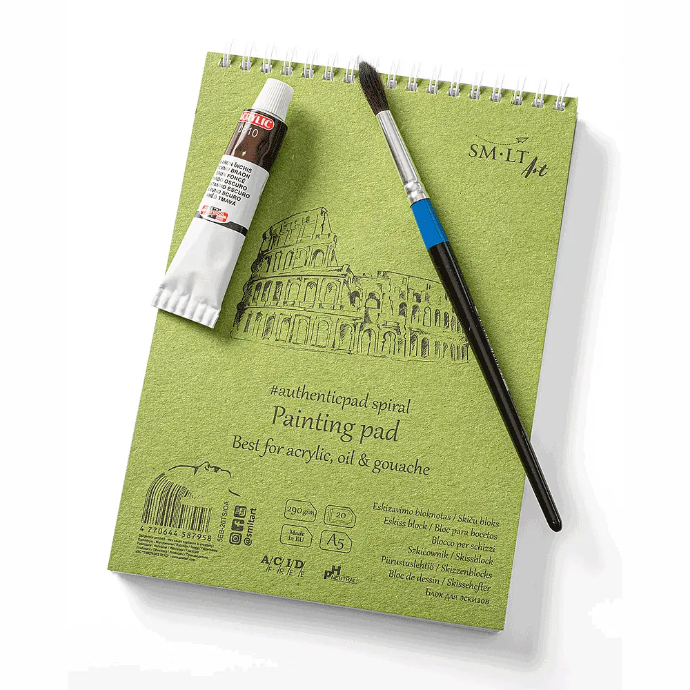 Альбом для акрила и масла на спирали SM-LT Art Authentic 290 г/м² белая бумага 20 листов - фото 3
