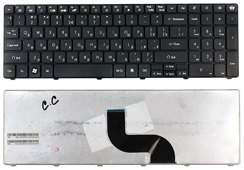 Клавіатура для ноутбука Acer Packard Bell (TM81, TM82, TM86, TM87, TM89, TM94) Black, (No Frame) - фото 3