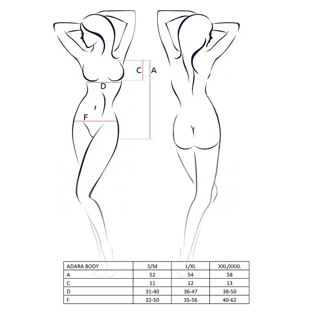 Боди монокини Passion Adara Body red L/XL - фото 3