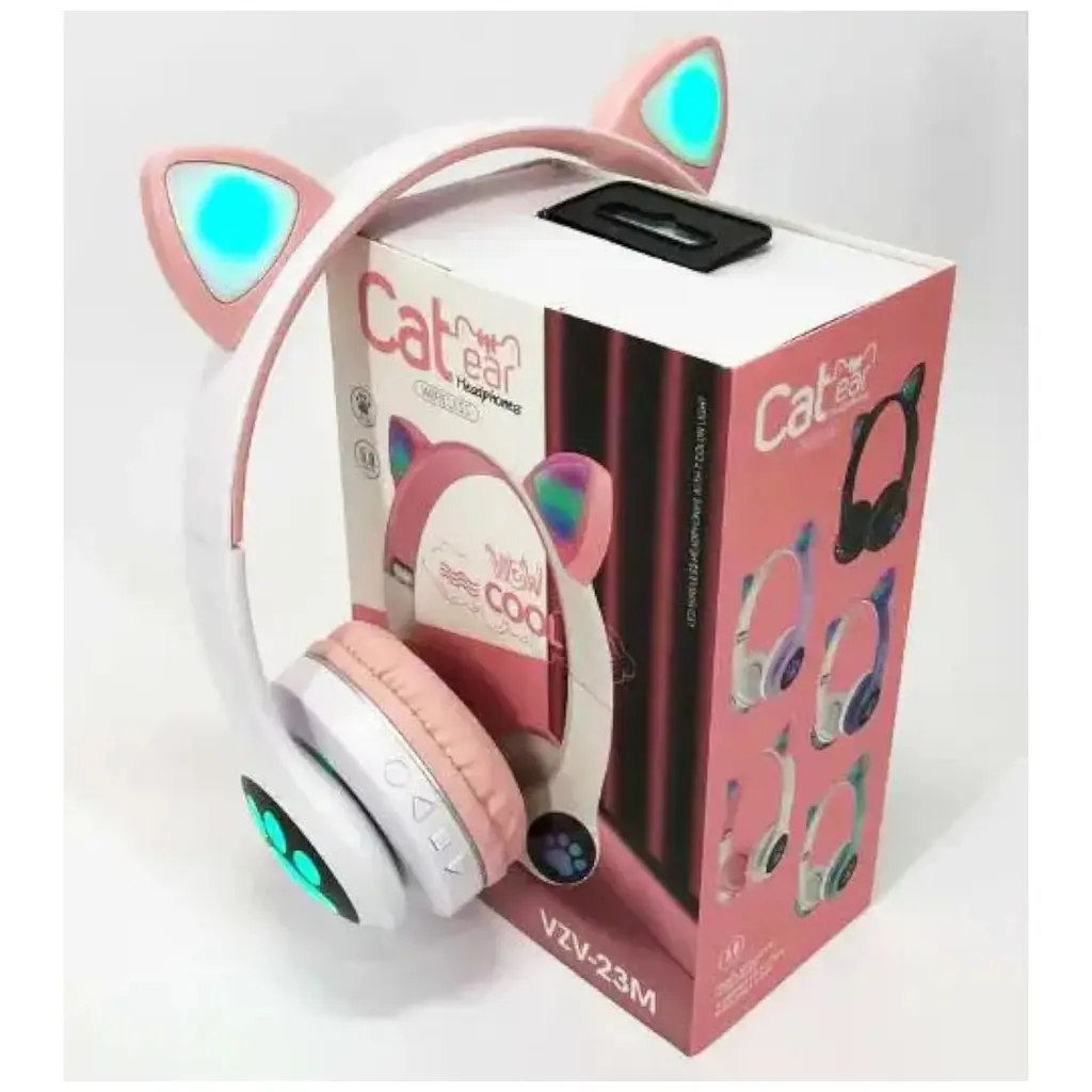 Беспроводные детские наушники Cat Ear VZV-23M Bluetooth с кошачьими ушками розовые - фото 6