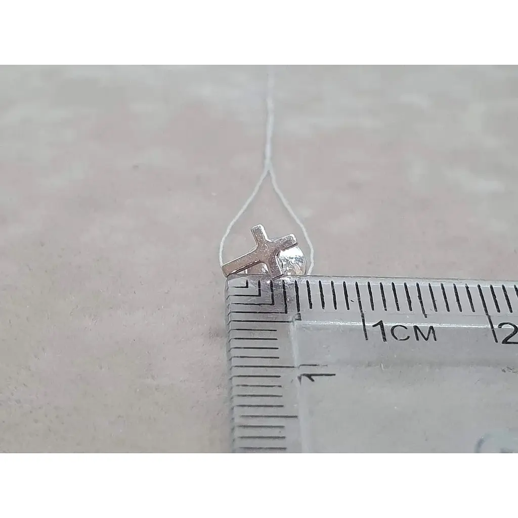 Серебряная моносерьга-пуссета Астор Крестик. 9132575/1Р - фото 4