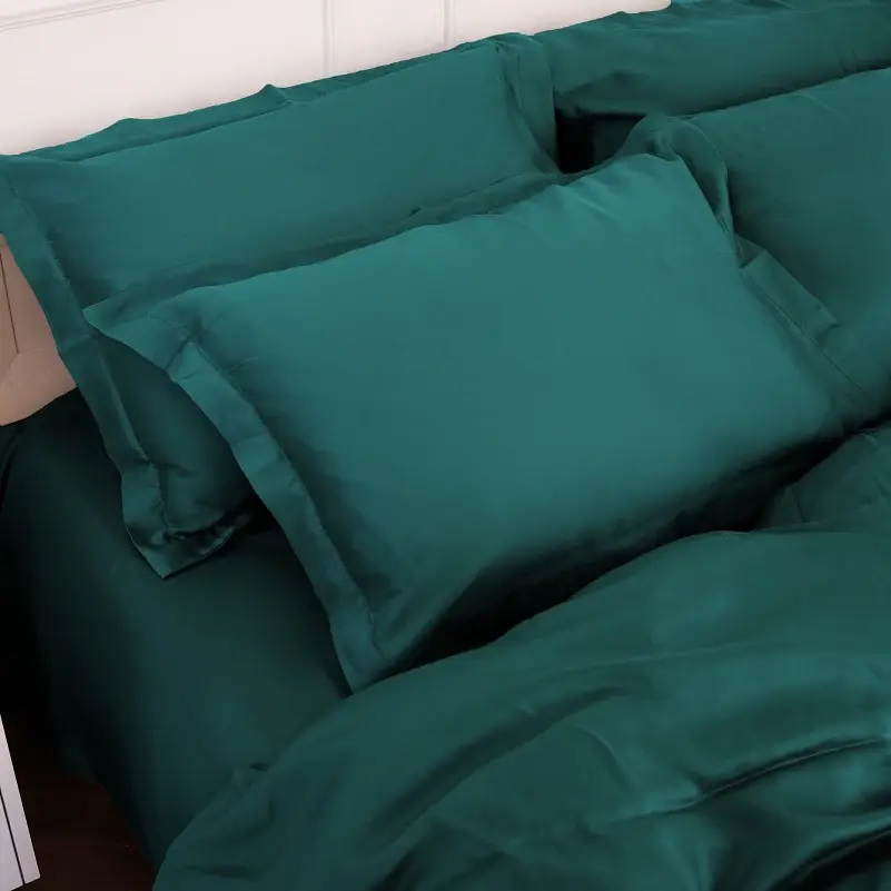 Наволочка MirSon Tencel №07 Emerald 45х45 см смарагдова (2200009371042) - фото 5