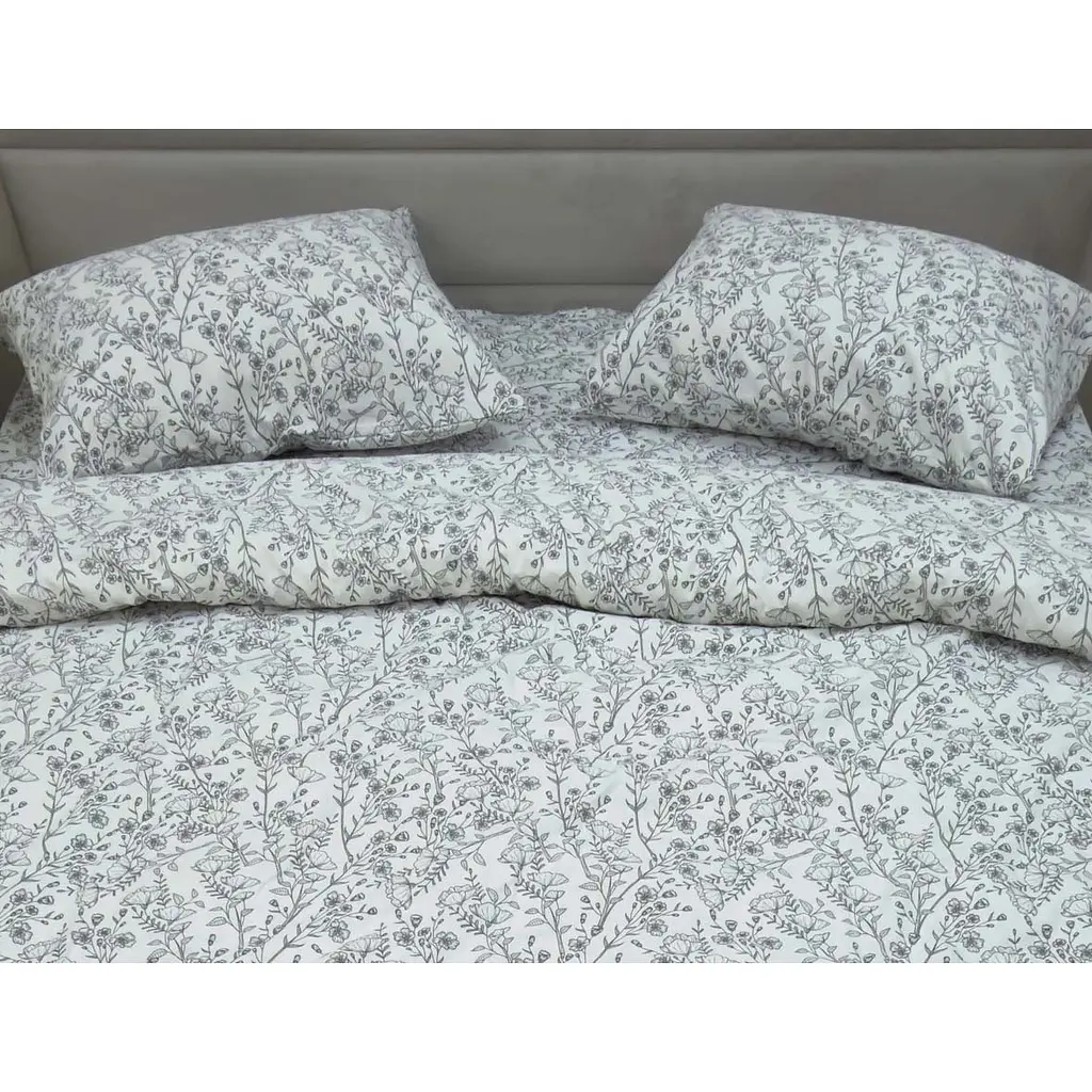 Підковдра Ecotton Євро фланель White/ Black 210х220 см білий з принтом (25544) - фото 2