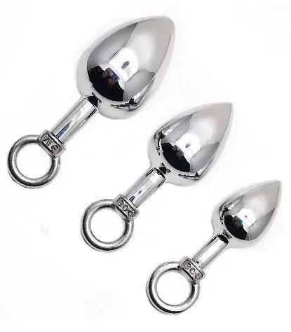 Анальна пробка металева срібляна з кільцем знімним S Афродита АП/МСК/S 97435 - фото 3