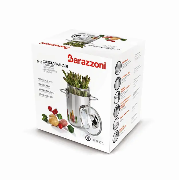 Каструля для спаржі Barazzoni 487051016 4.2 л 16 см срібляста - фото 5