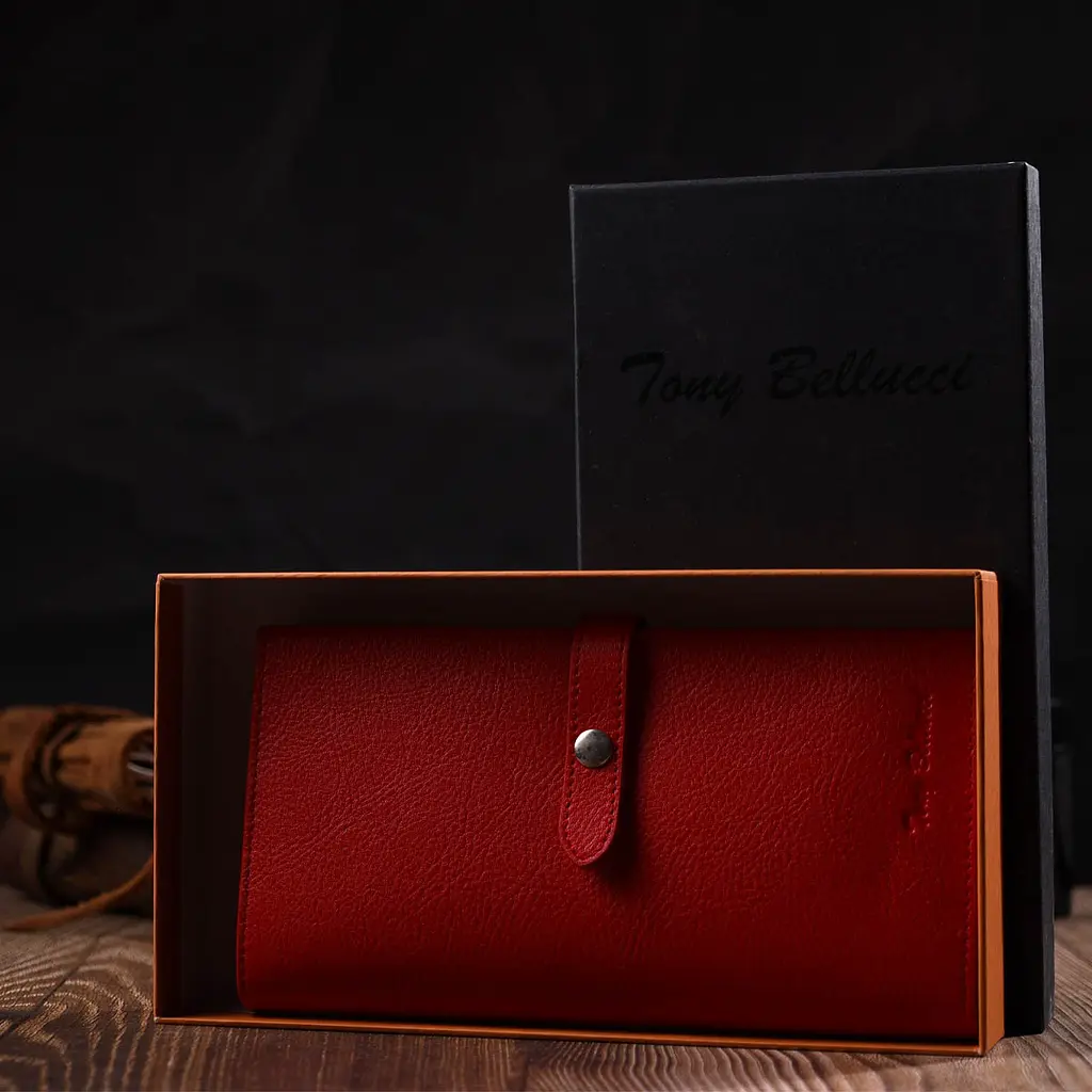 Кожаный женский кошелек Tony Bellucci 10.5х19.5х1 см acs0027000 - фото 9