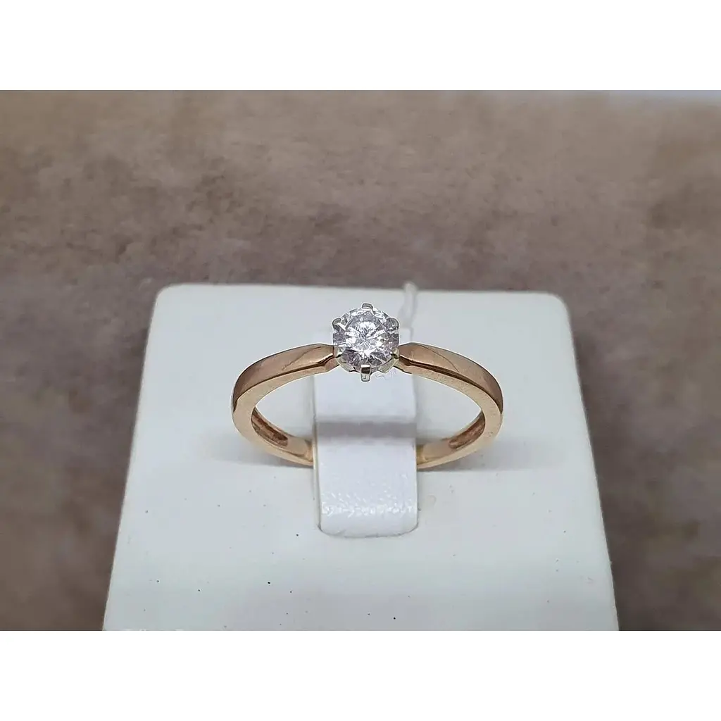 Золота каблучка Гаразд з фіанітом. 3522122 17,5 - фото 4