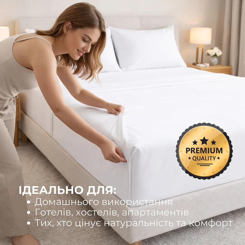 Простирадло Ideia перкаль бавовна 230х260 см біле (8-36265) - фото 8