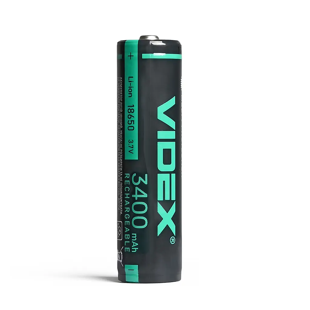 Акумулятор Videx літій-іонний 18650-P (захист) 3400mAh color box/1шт VIDEX (24453-000) - фото 2