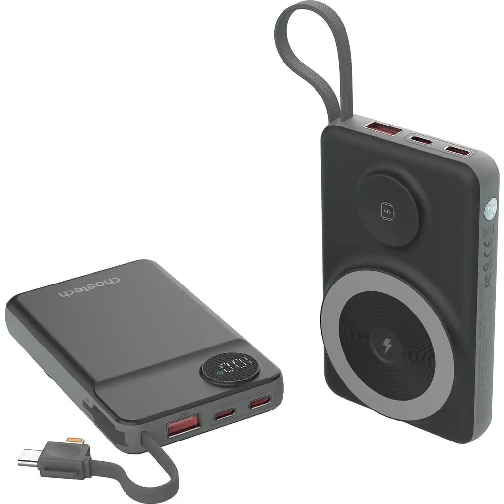 Павербанк Choetech Magnetic Wireless Black 10 000 mAh / 22.5 Вт (B695-BK) - фото 3