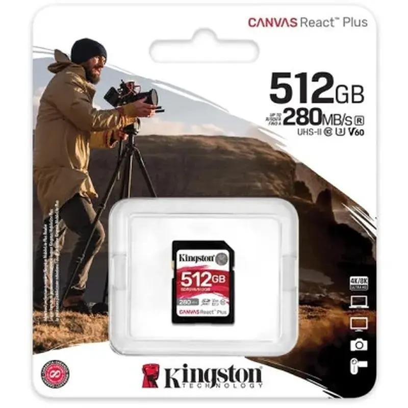 Карта пам'яті Kingston 512GB SDXC class 10 UHS-II U3 Canvas React Plus (SDR2V6/512GB) - фото 3