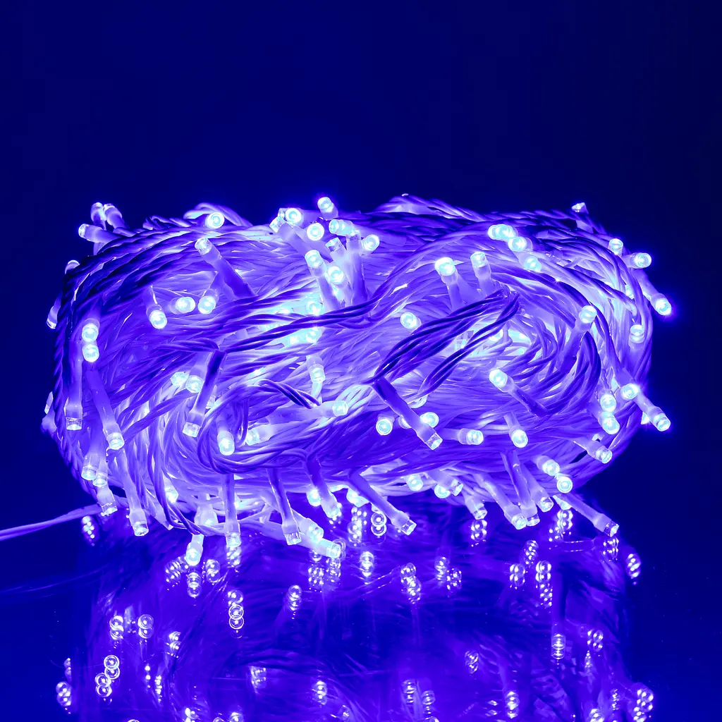 Гірлянда Нитка вулична GarlandoPro 30 м 300 LED білий дріт Синій CF300L30MWBL - фото 2