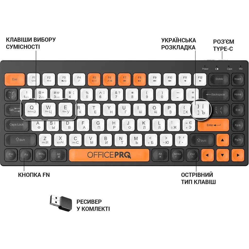 Клавіатура OfficePro SK955 Black [128850] - фото 7