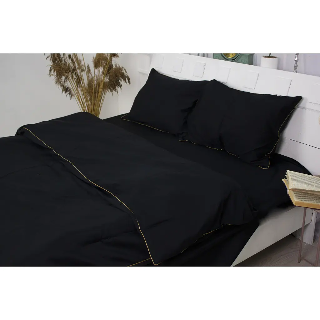Постільна білизна MirSon Сатин Premium Corner Black Pearl 2х160х220 (2200001717640) - фото 3