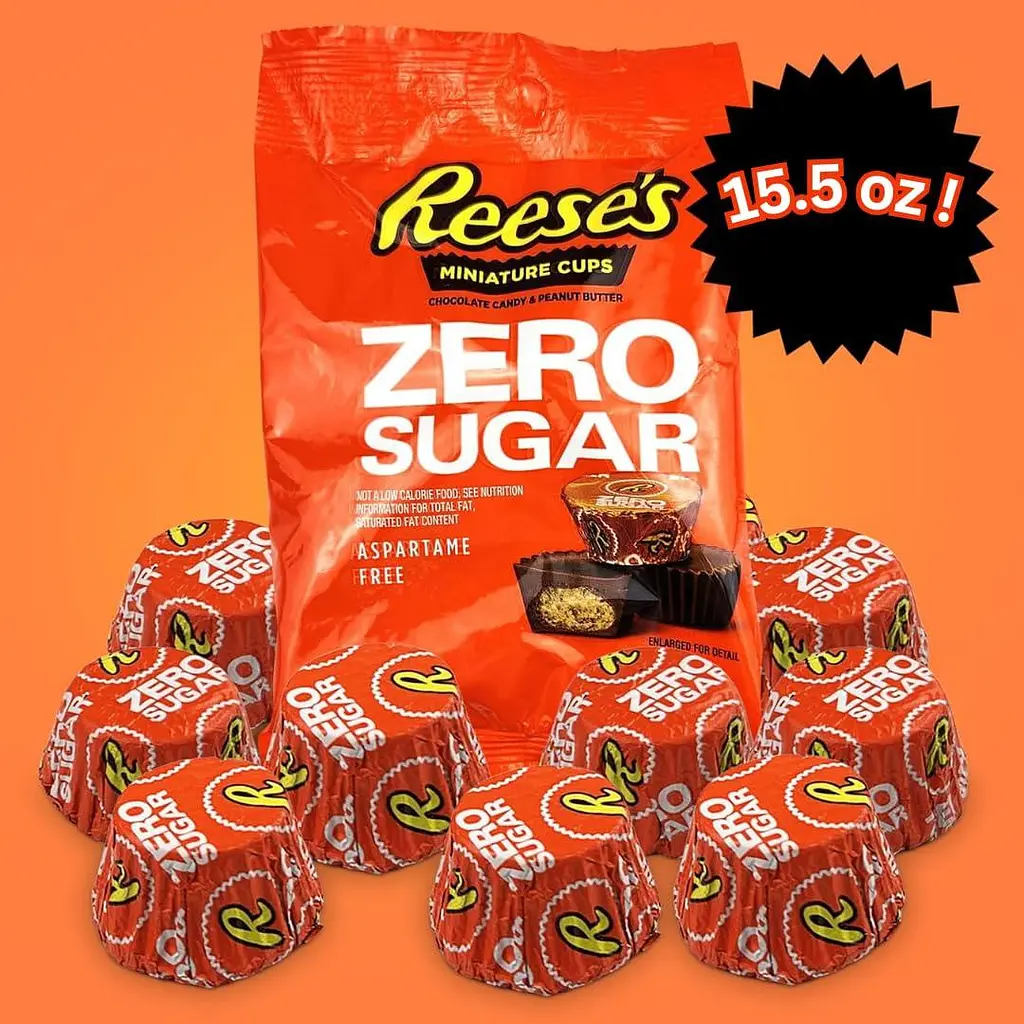 Шоколадні цукерки Reese's Zero Sugar Miniatures Chocolate Peanut Butter Cups 439г - фото 4