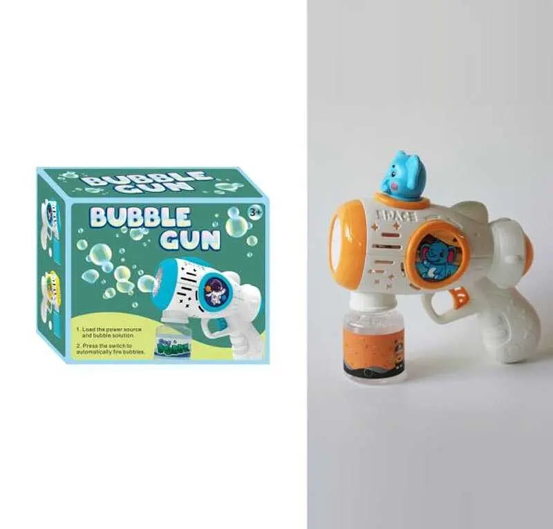 Пістолет з мильними бульбашками, XD800H, зі світловими ефектами, автоматичний, з мильним розчином - фото 2