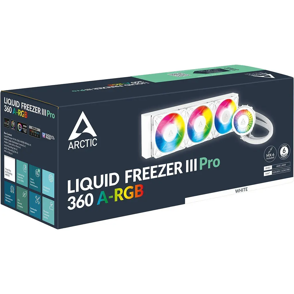 Система водяного охолодження Arctic Liquid Freezer III Pro 360 A-RGB White [ACFRE00188A] [143365] - фото 6
