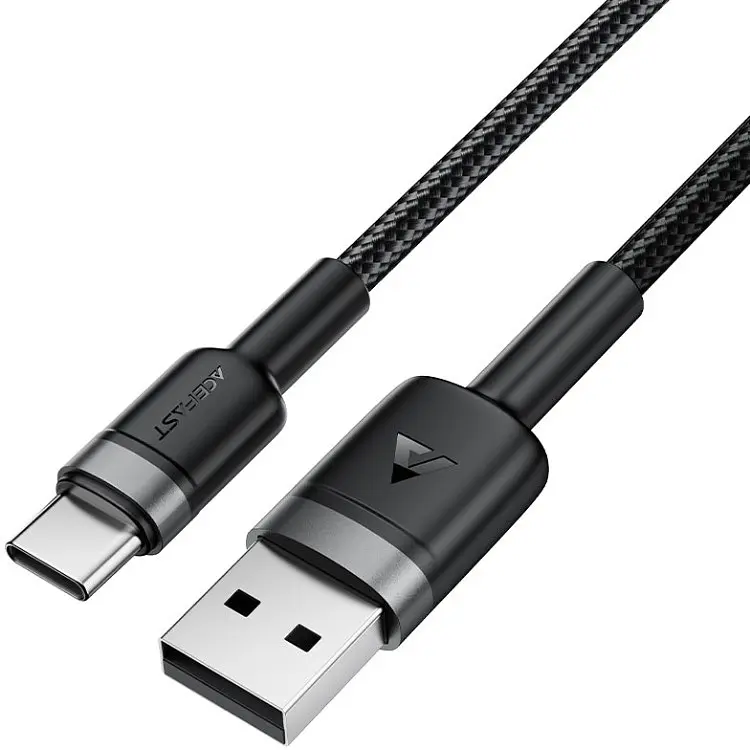 Кабель USB 2.0 AM-Type-C M, 1.2 м, 60W aluminum alloy Чорний, C22-04 Acefast