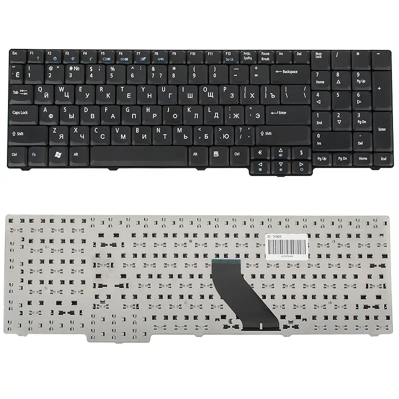 Клавіатура для ноутбука ACER (AS: 6530, 6930, 7000, 9300, TM: 5100, 7320, EX: 5235, 7220, eMachines E528), чорна - фото 2