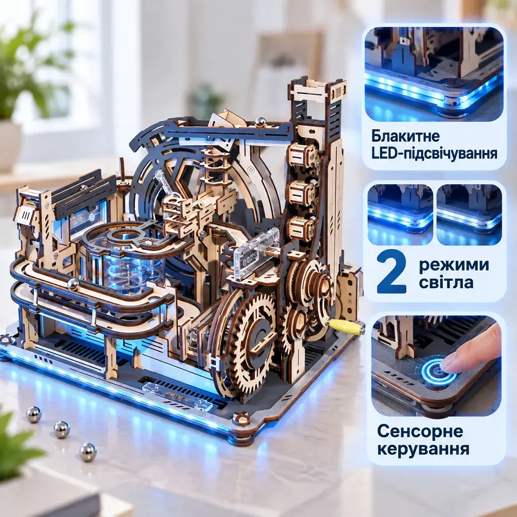 Конструктор Robotime Rokr дерев'яний 3D Мармурове нічне місто (LGA01) - фото 3