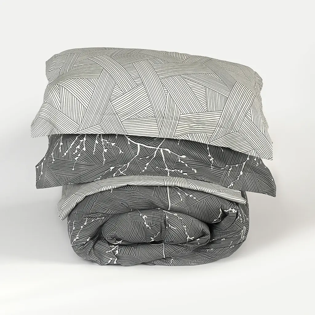 Простыня МВМ My Home Петрикор 230х160 см серая с принтом (BL-FS-13 GRAY/PRINT) - фото 6
